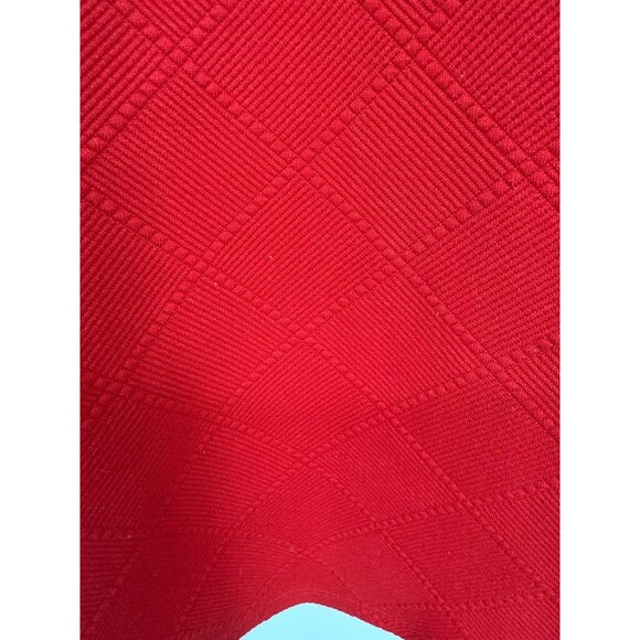 Chicos Red Textured Diamond Pattern Long Sleeve Top Size 3 US XL - Picture 4 of 10